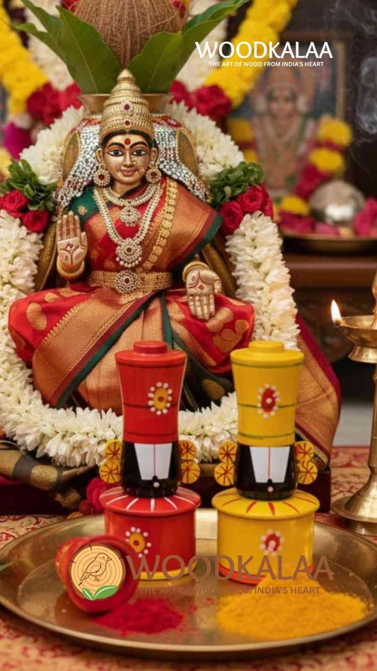 LORD VENKATESWARA KUMKUM/HALDI CONTAINERS (PACK 2)