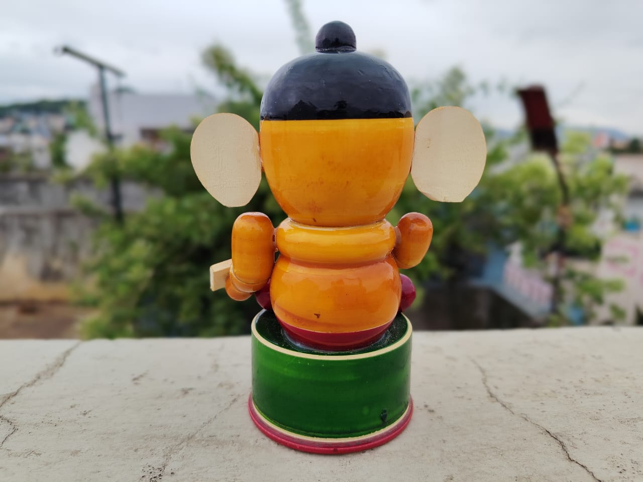 WOODEN LORD GANESHA IDOL