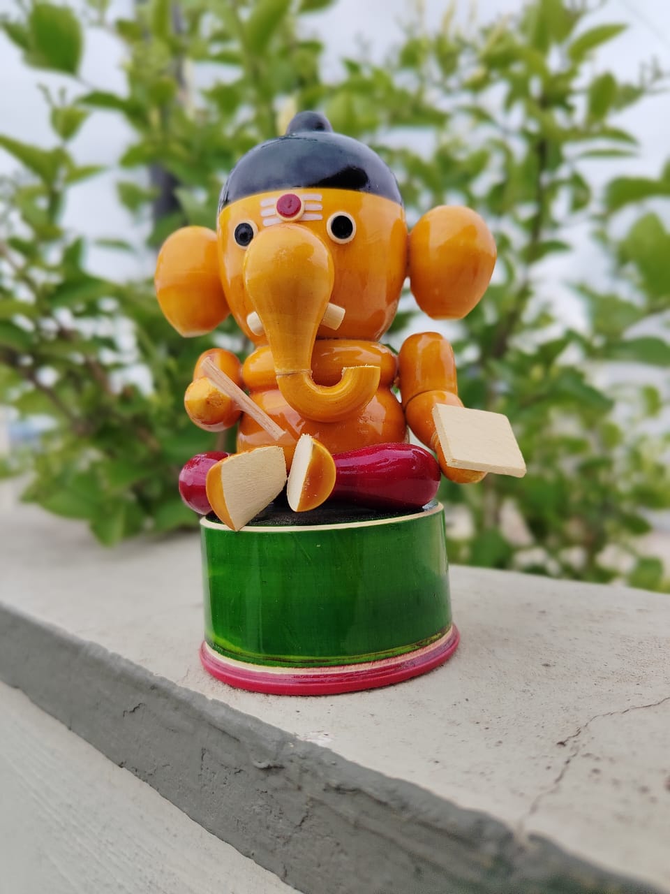 WOODEN LORD GANESHA IDOL