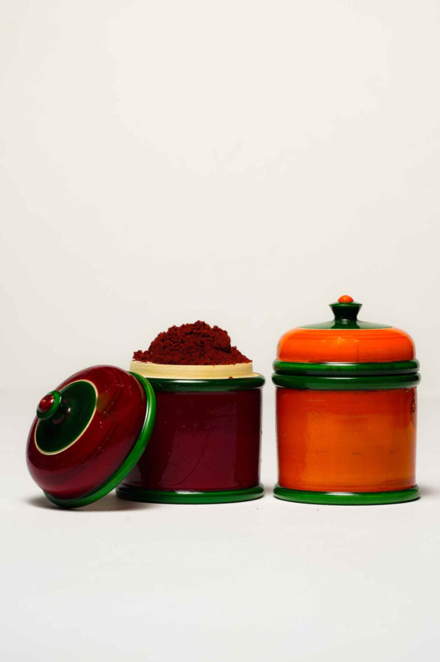 WOODEN KUMKUM/HALDI CONTAINERS