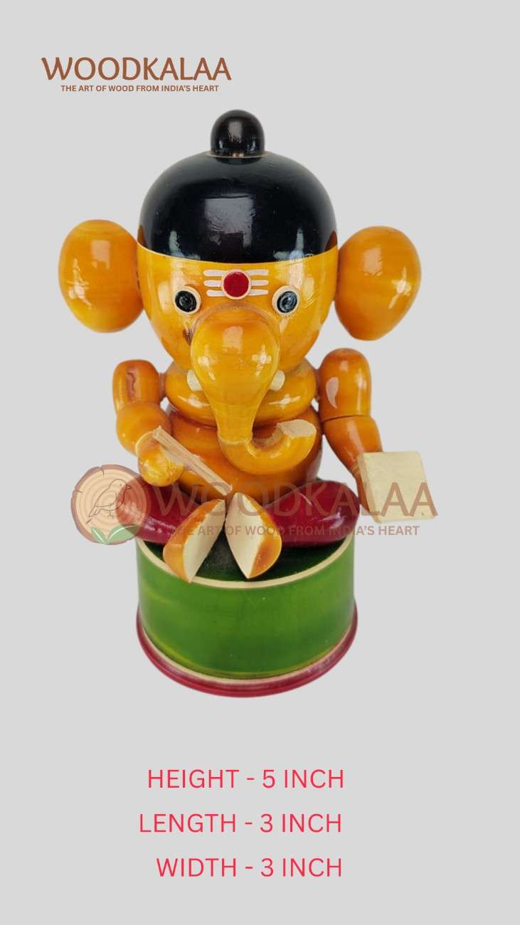 WOODEN LORD GANESHA IDOL