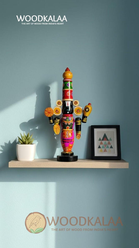 HANDCRAFTED WOODEN LORD VENKATESWARA IDOL (GI TAGGED)