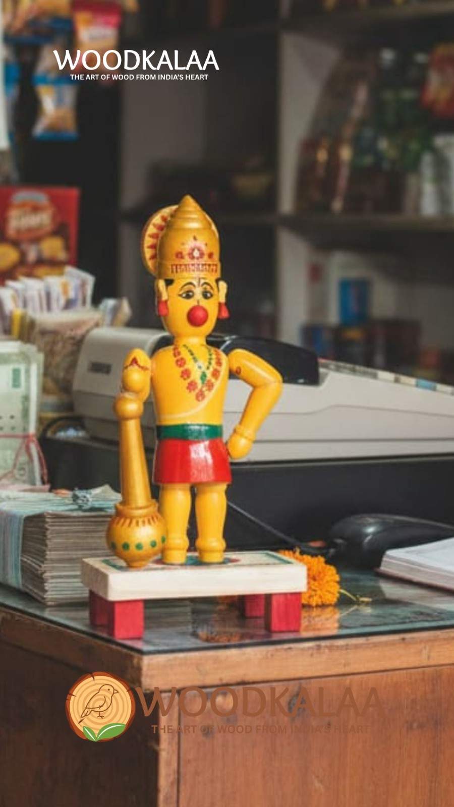 WOODEN HANUMAN IDOL