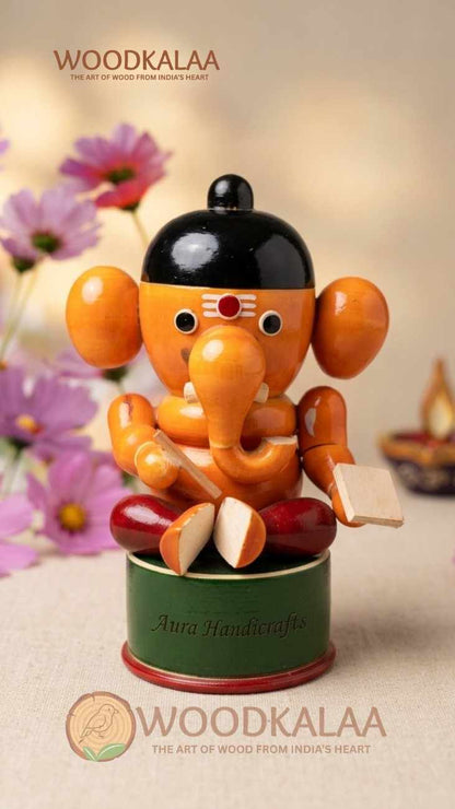 WOODEN LORD GANESHA IDOL