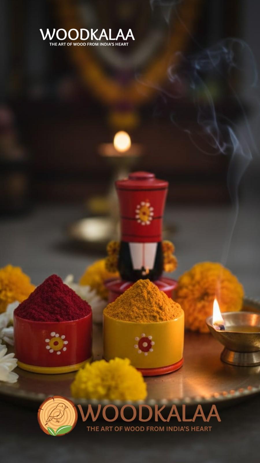LORD VENKATESWARA KUMKUM/HALDI CONTAINERS (PACK 2)