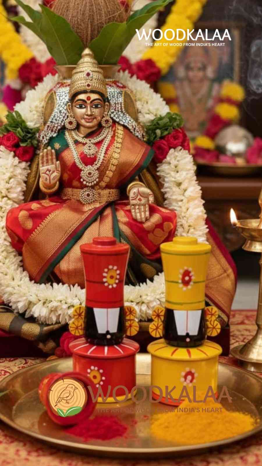 LORD VENKATESWARA KUMKUM/HALDI CONTAINERS (PACK 2)