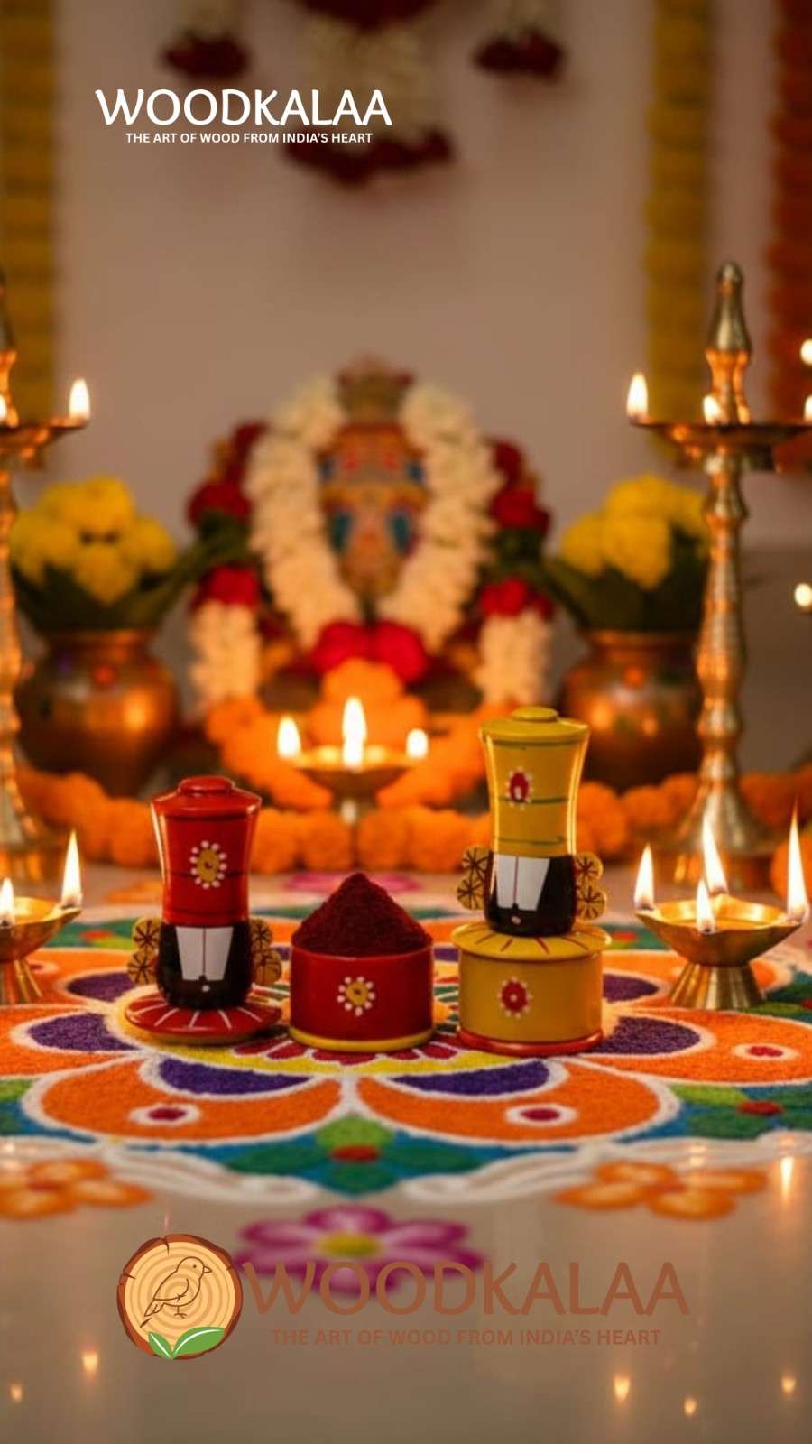 LORD VENKATESWARA KUMKUM/HALDI CONTAINERS (PACK 2)