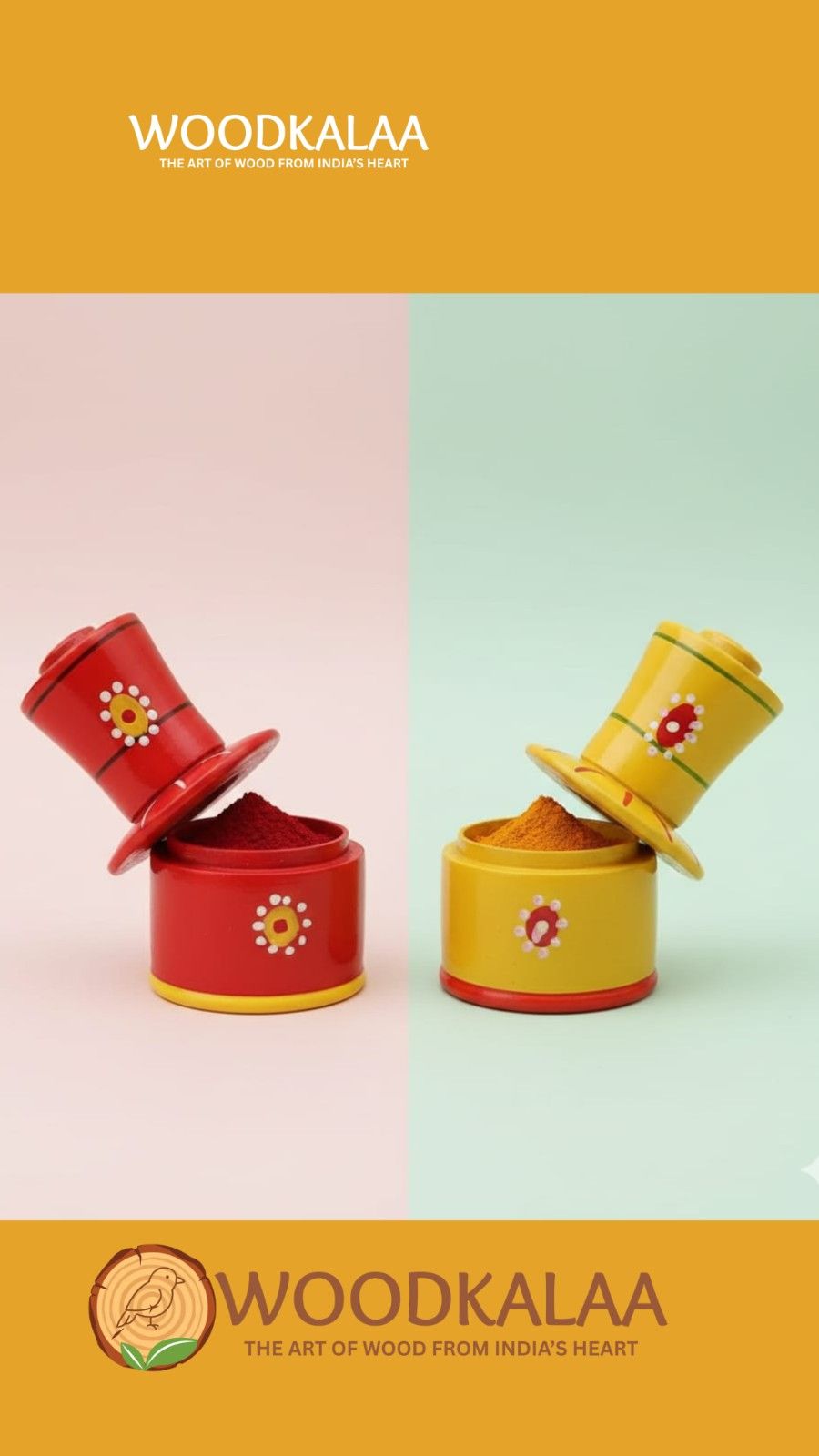 LORD VENKATESWARA KUMKUM/HALDI CONTAINERS (PACK 2)