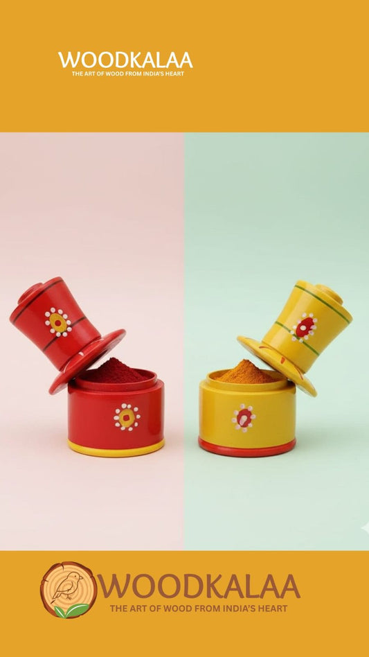 LORD VENKATESWARA KUMKUM/HALDI CONTAINERS (PACK 2)