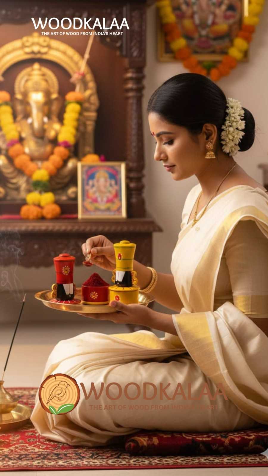 LORD VENKATESWARA KUMKUM/HALDI CONTAINERS (PACK 2)