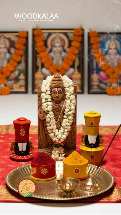 LORD VENKATESWARA KUMKUM/HALDI CONTAINERS (PACK 2)