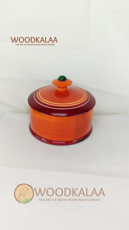 HALDI KUMKUM WOODEN BOX (PACK 2)