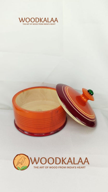 HALDI KUMKUM WOODEN BOX (PACK 2)