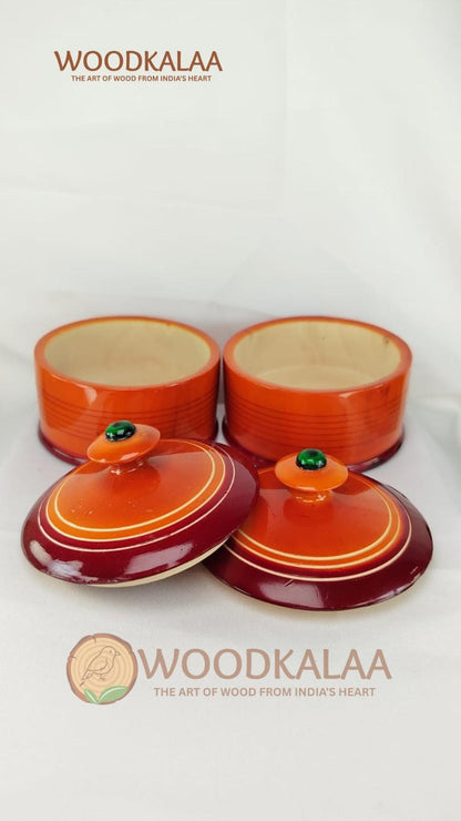 HALDI KUMKUM WOODEN BOX (PACK 2)