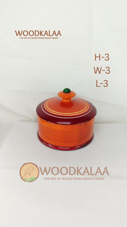 HALDI KUMKUM WOODEN BOX (PACK 2)
