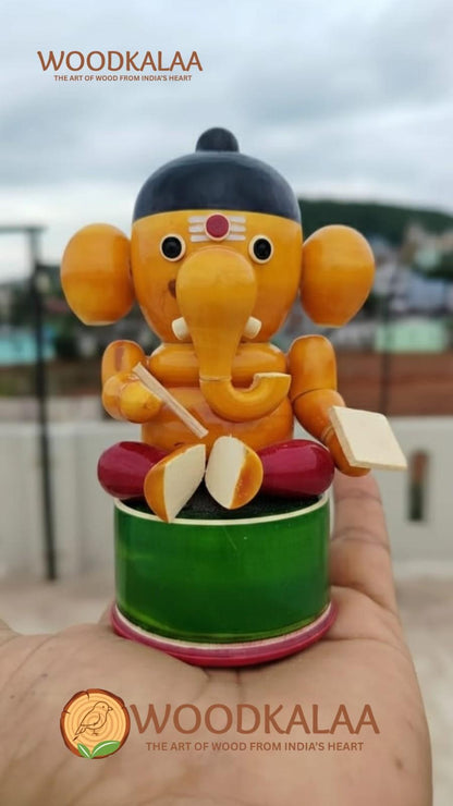 WOODEN LORD GANESHA IDOL