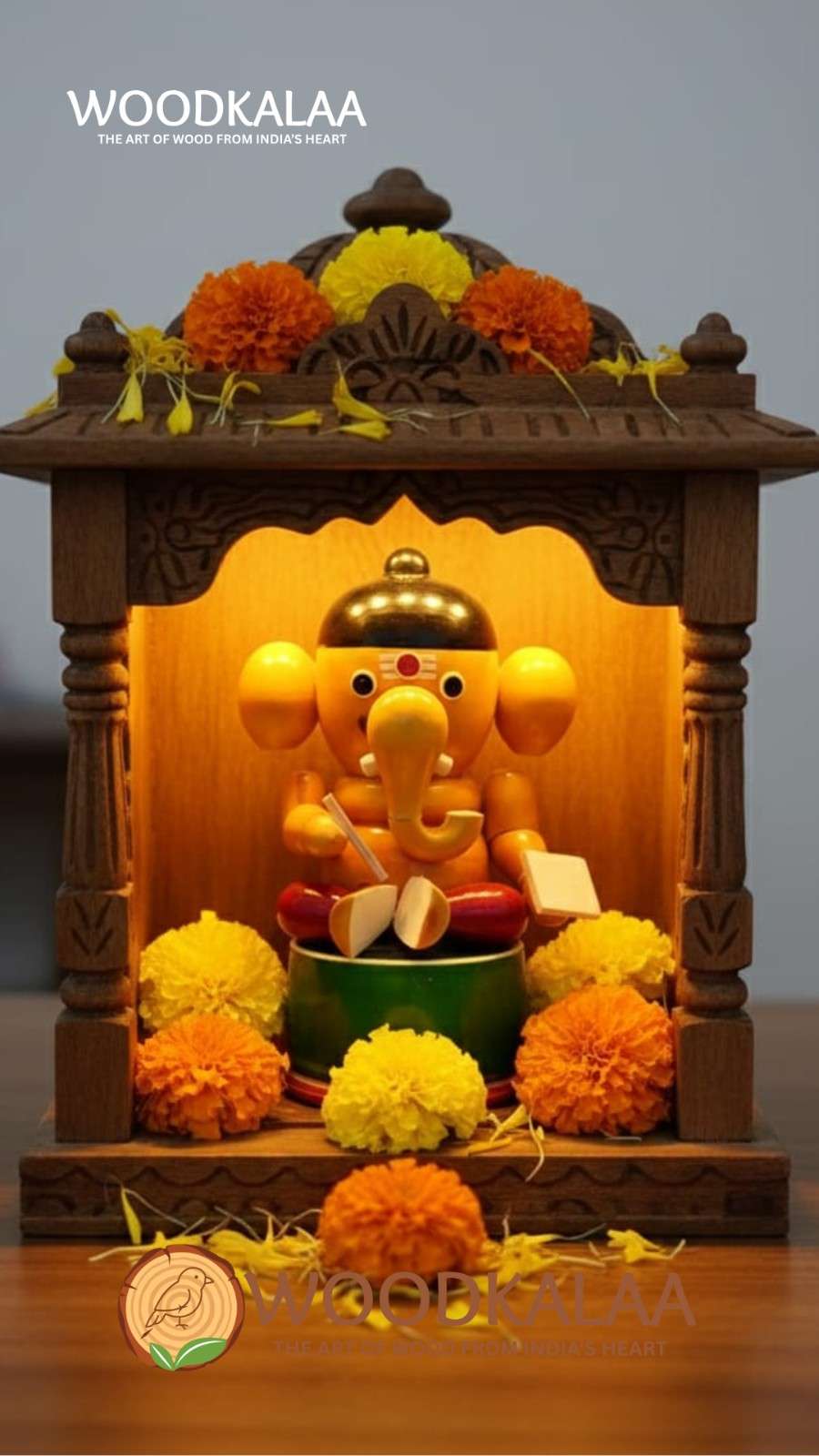 WOODEN LORD GANESHA IDOL