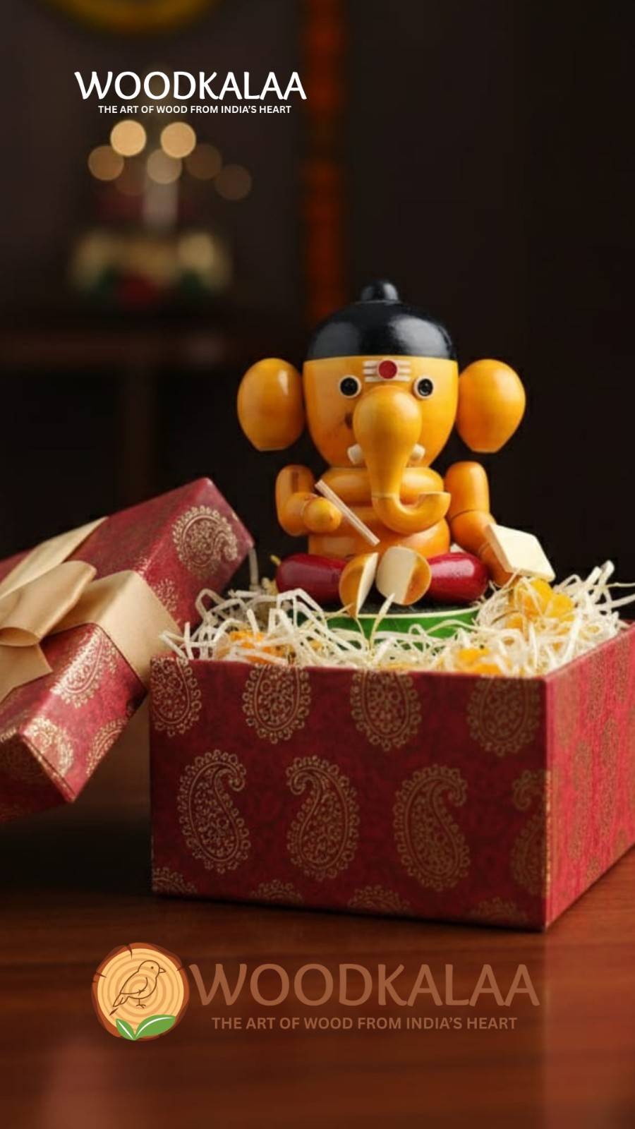 WOODEN LORD GANESHA IDOL