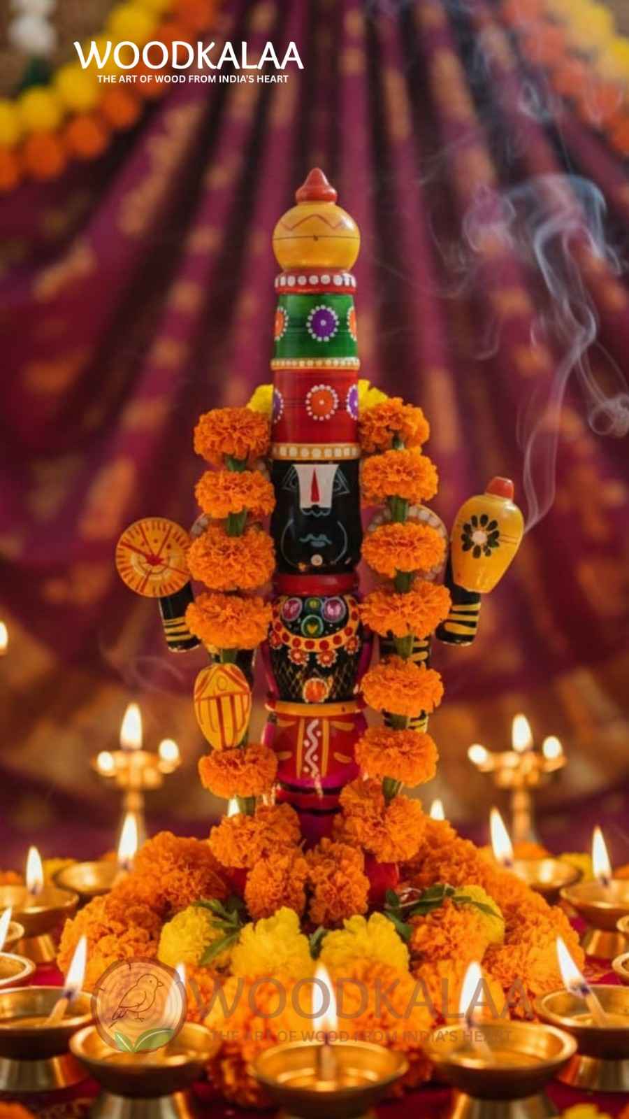 HANDCRAFTED WOODEN LORD VENKATESWARA IDOL (GI TAGGED)