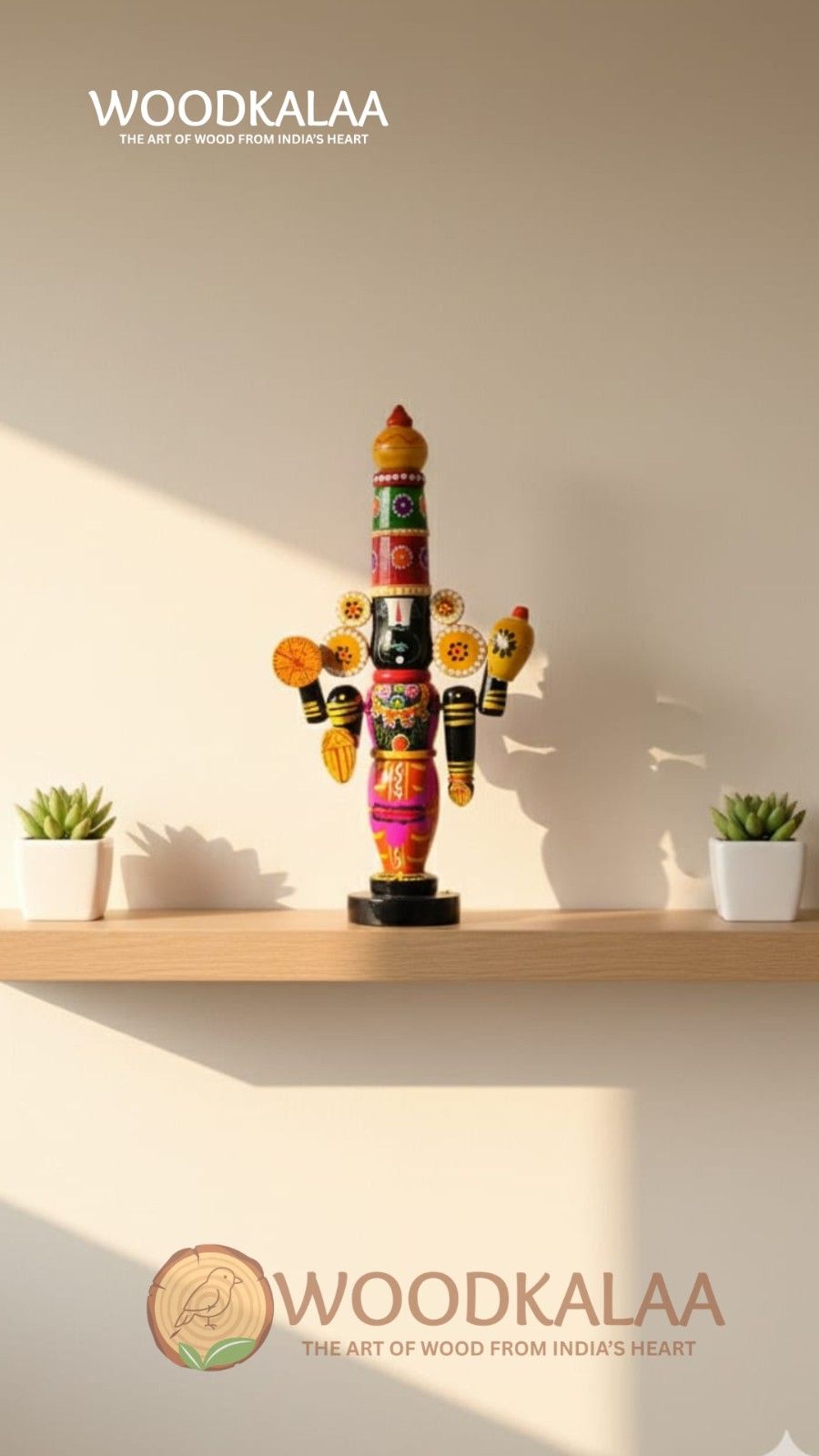 HANDCRAFTED WOODEN LORD VENKATESWARA IDOL (GI TAGGED)