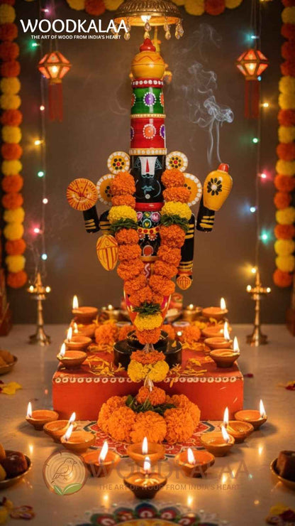 HANDCRAFTED WOODEN LORD VENKATESWARA IDOL (GI TAGGED)